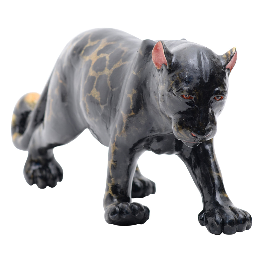 Black leopard sculpture