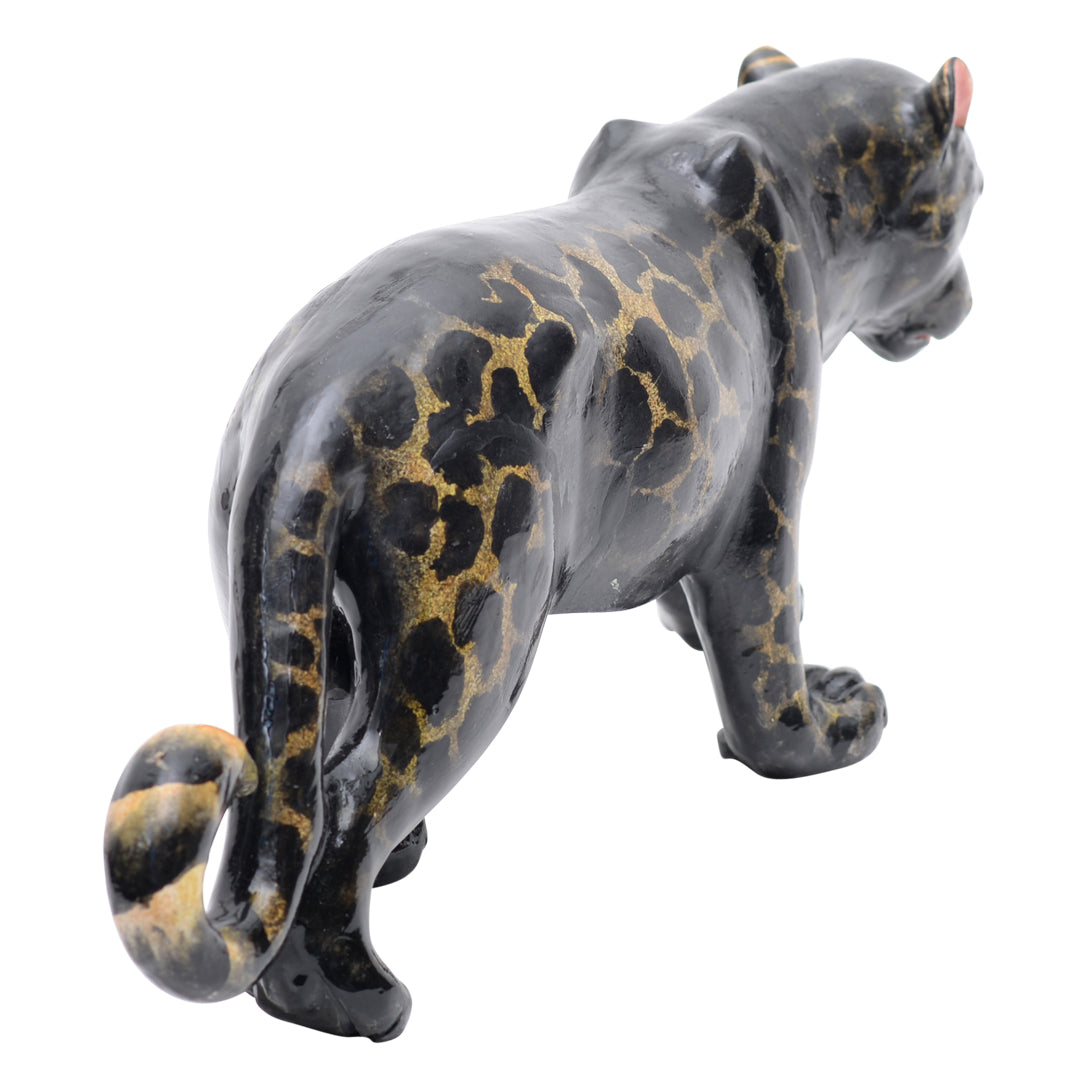 Black leopard sculpture