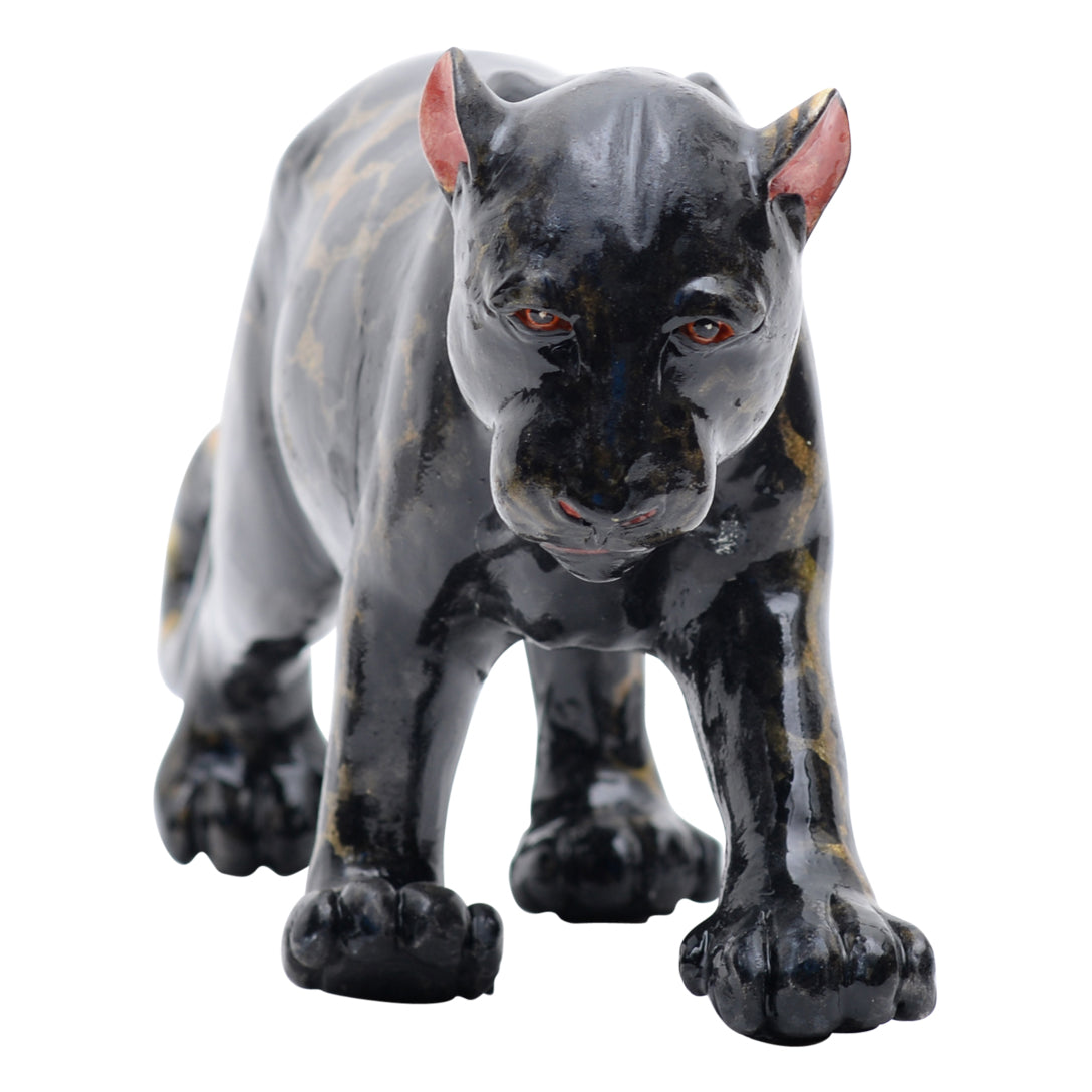 Black leopard sculpture