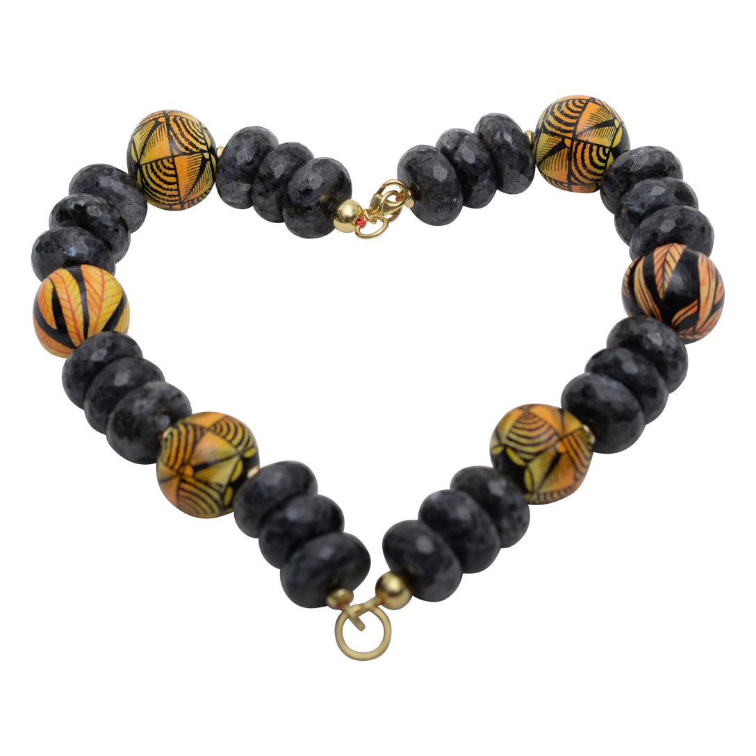 Black gate beads necklace