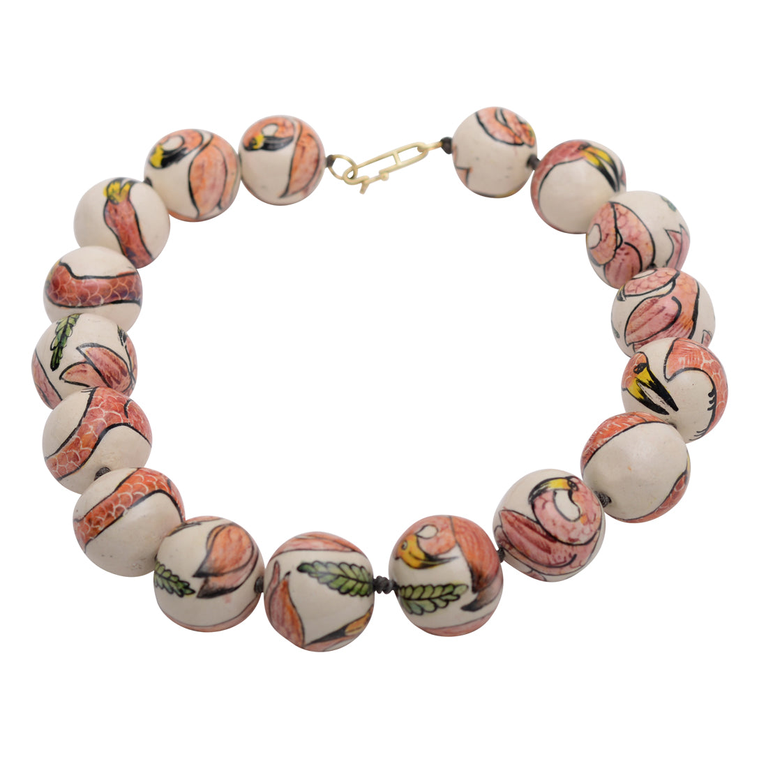 Flamingo beads necklace