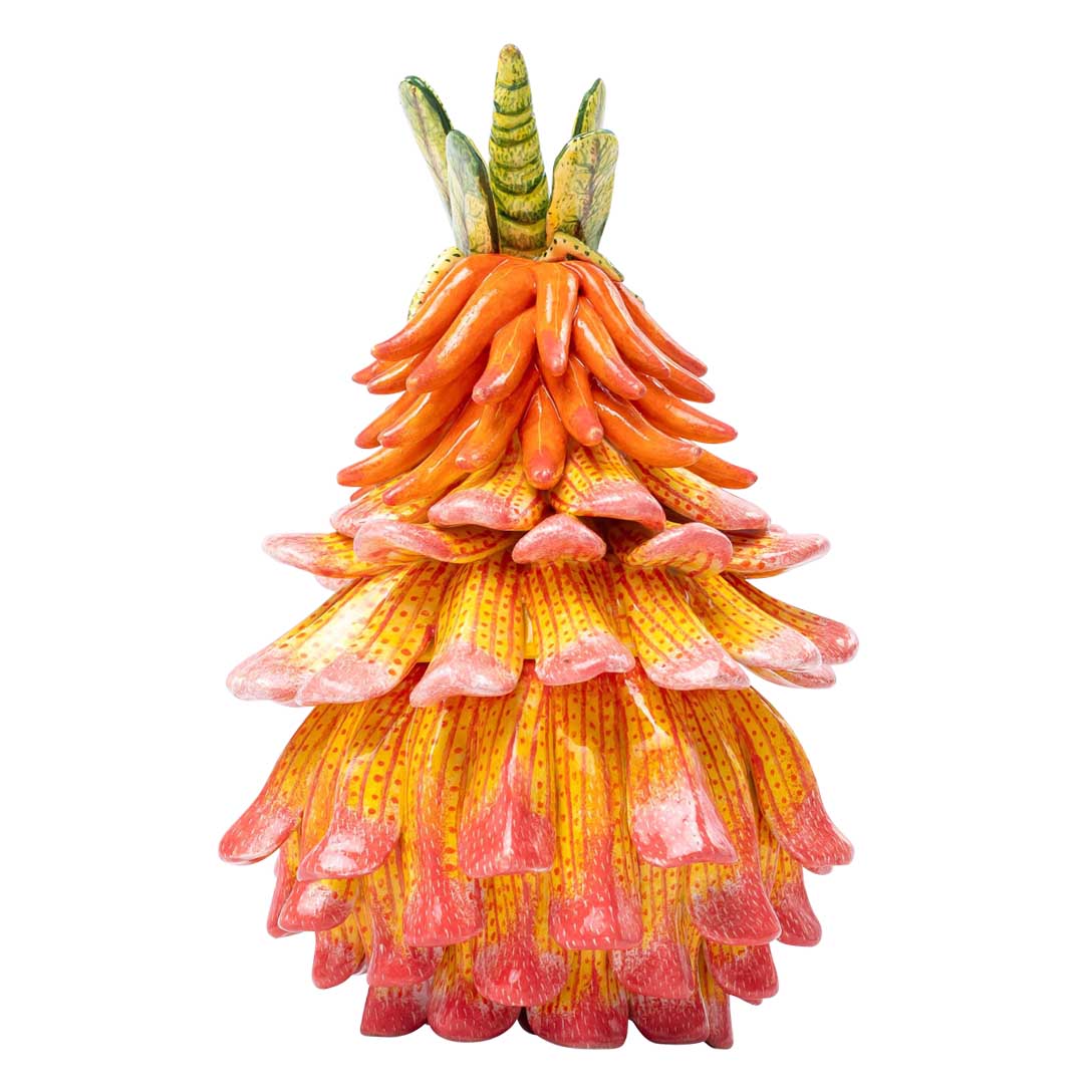 Coral, locust, flower, pink & green jewelry box