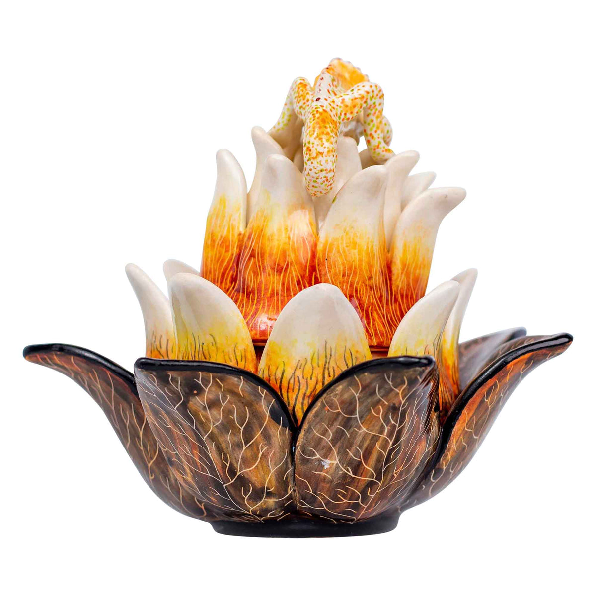 Chameleon & protea jewelry box