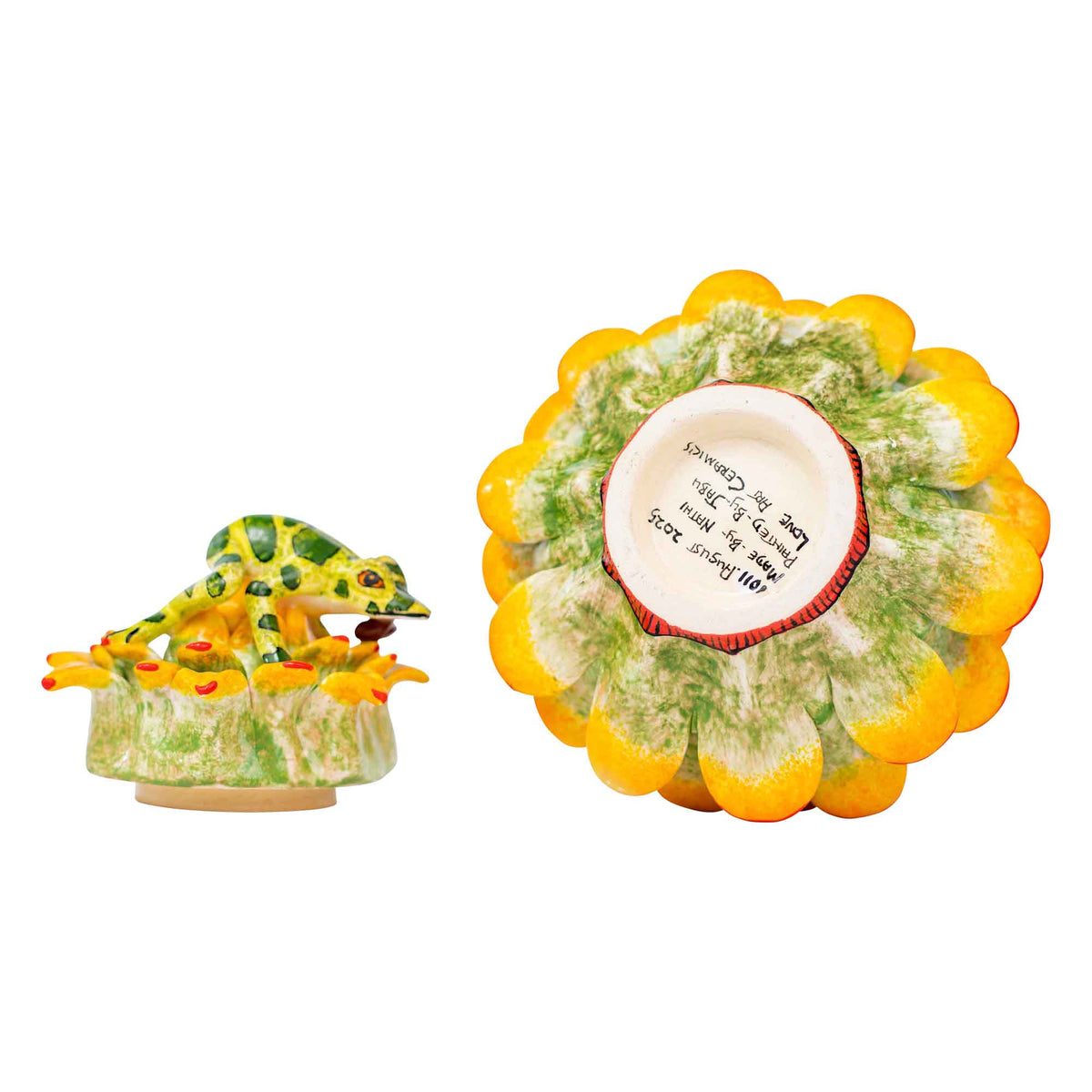 Frog & succulent jewelry box