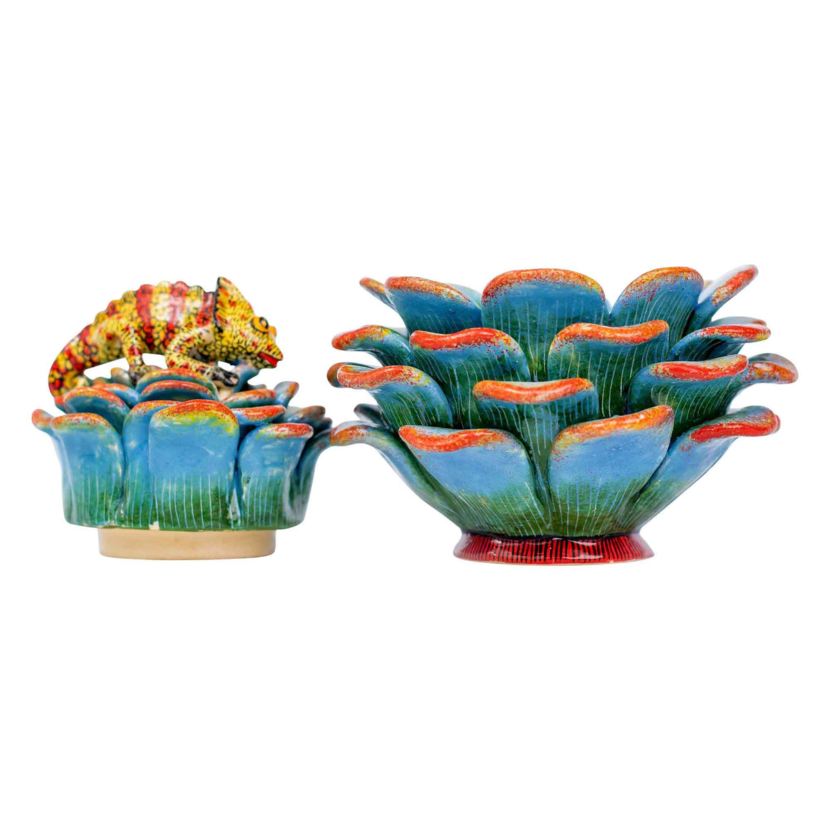 Chameleon & succulent jewelry box