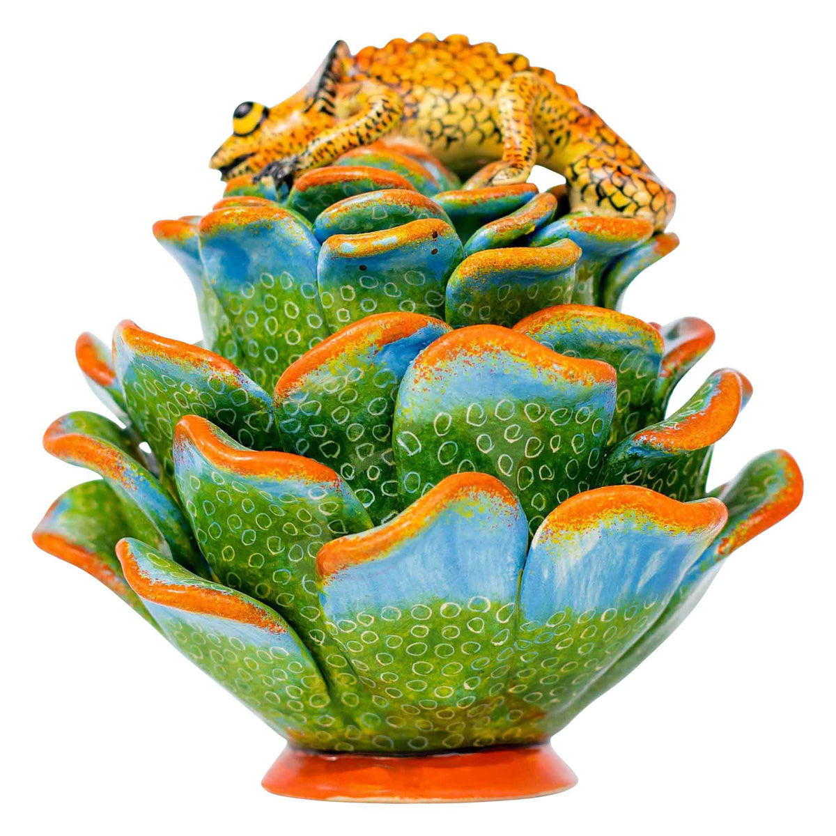 Chameleon & succulent jewelry box