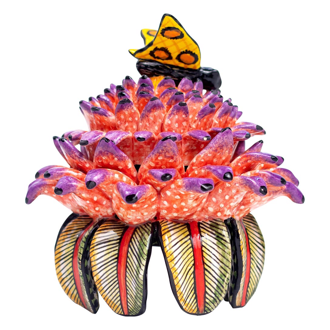 Butterfly on protea flower jewelry box