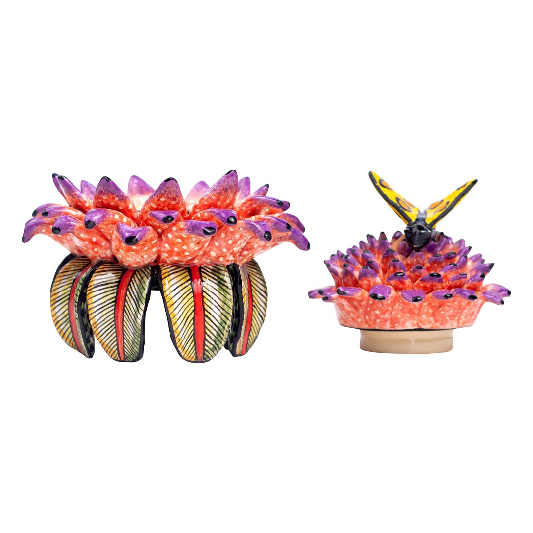 Butterfly on protea flower jewelry box