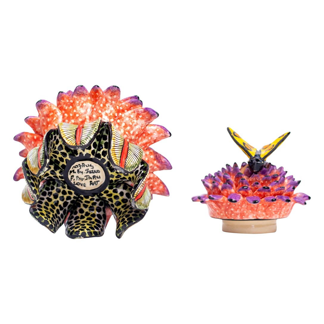 Butterfly on protea flower jewelry box