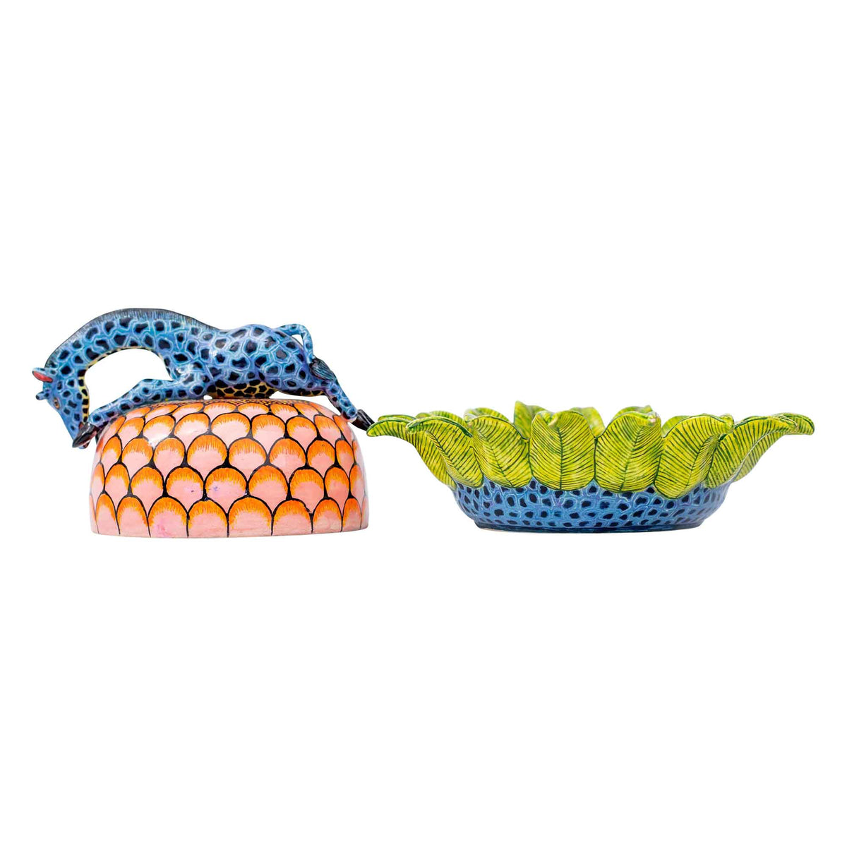 Giraffe & protea butter dish