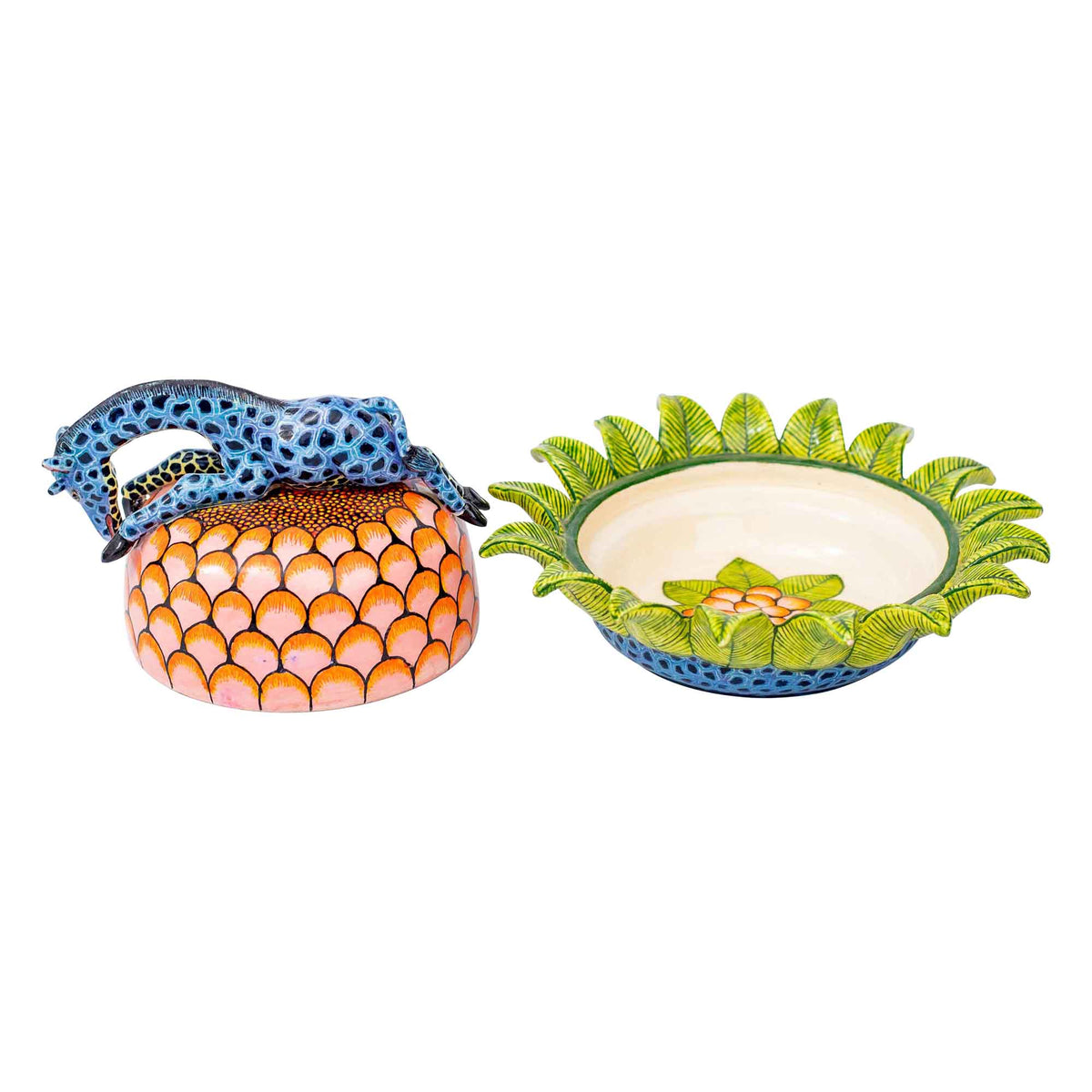 Giraffe & protea butter dish