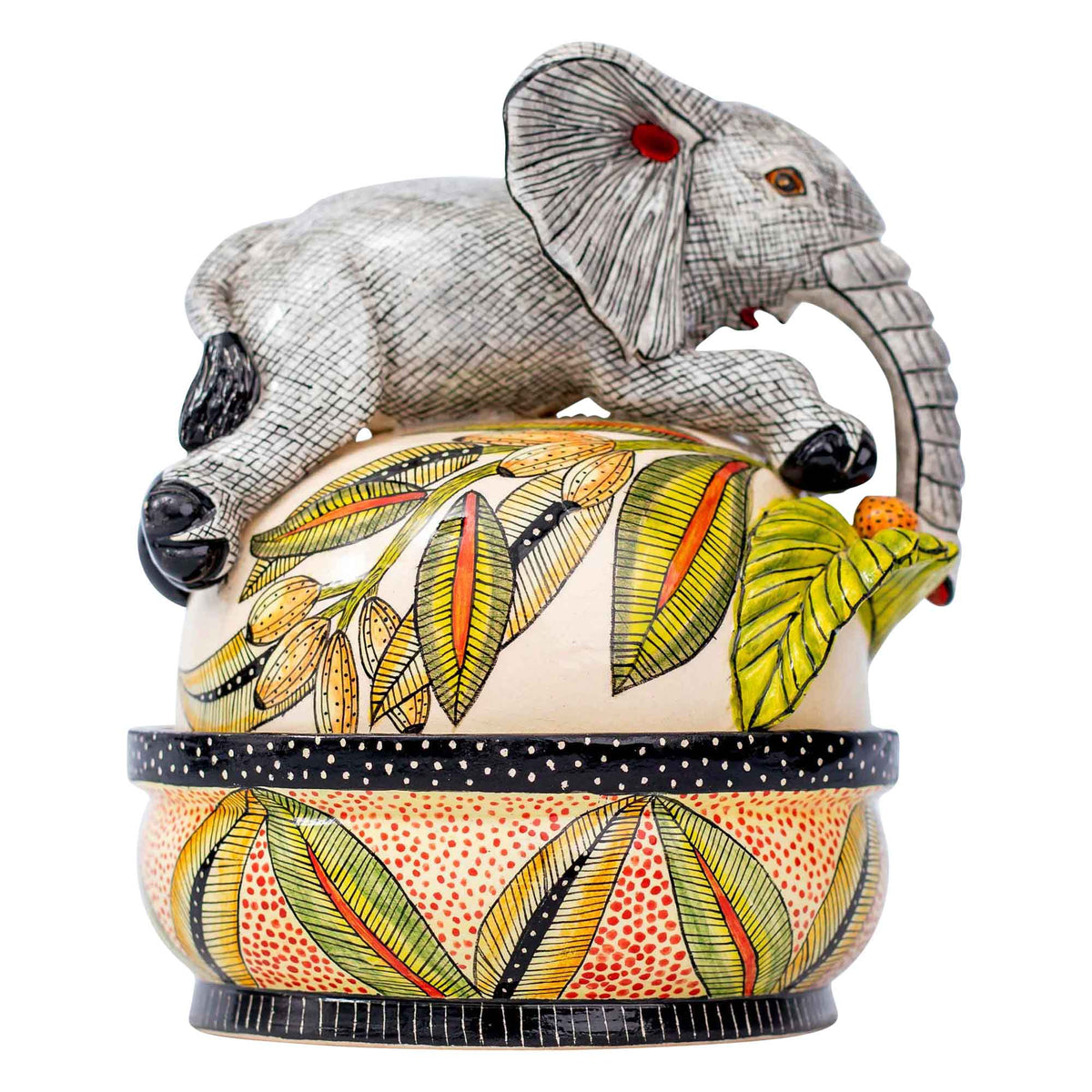 Elephant butter dish