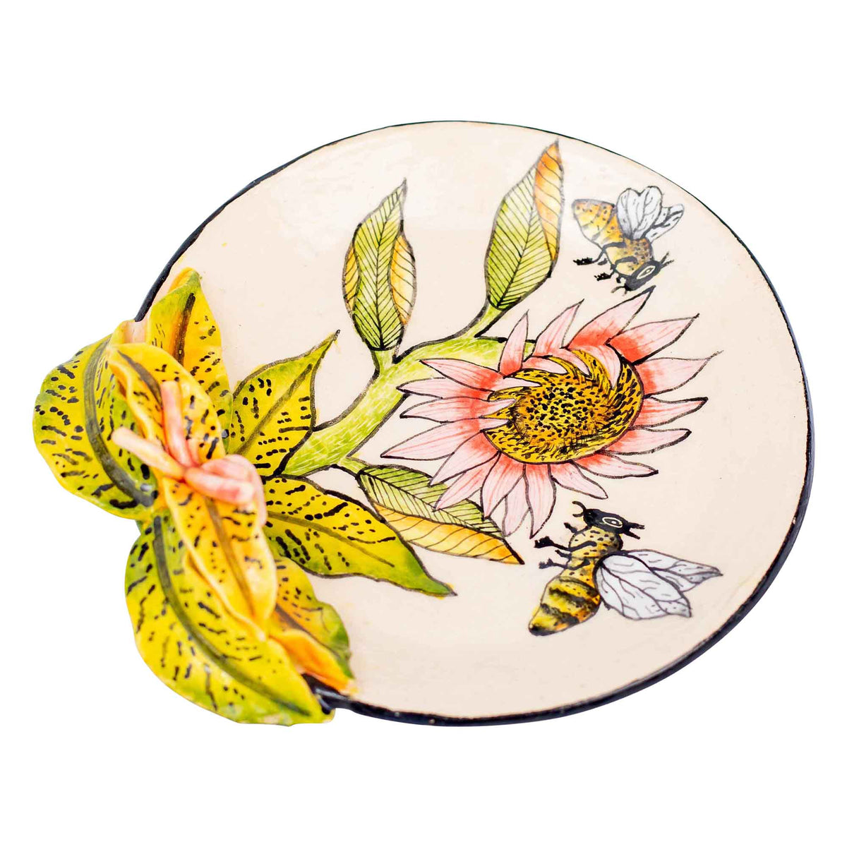 Protea & bee coin dish