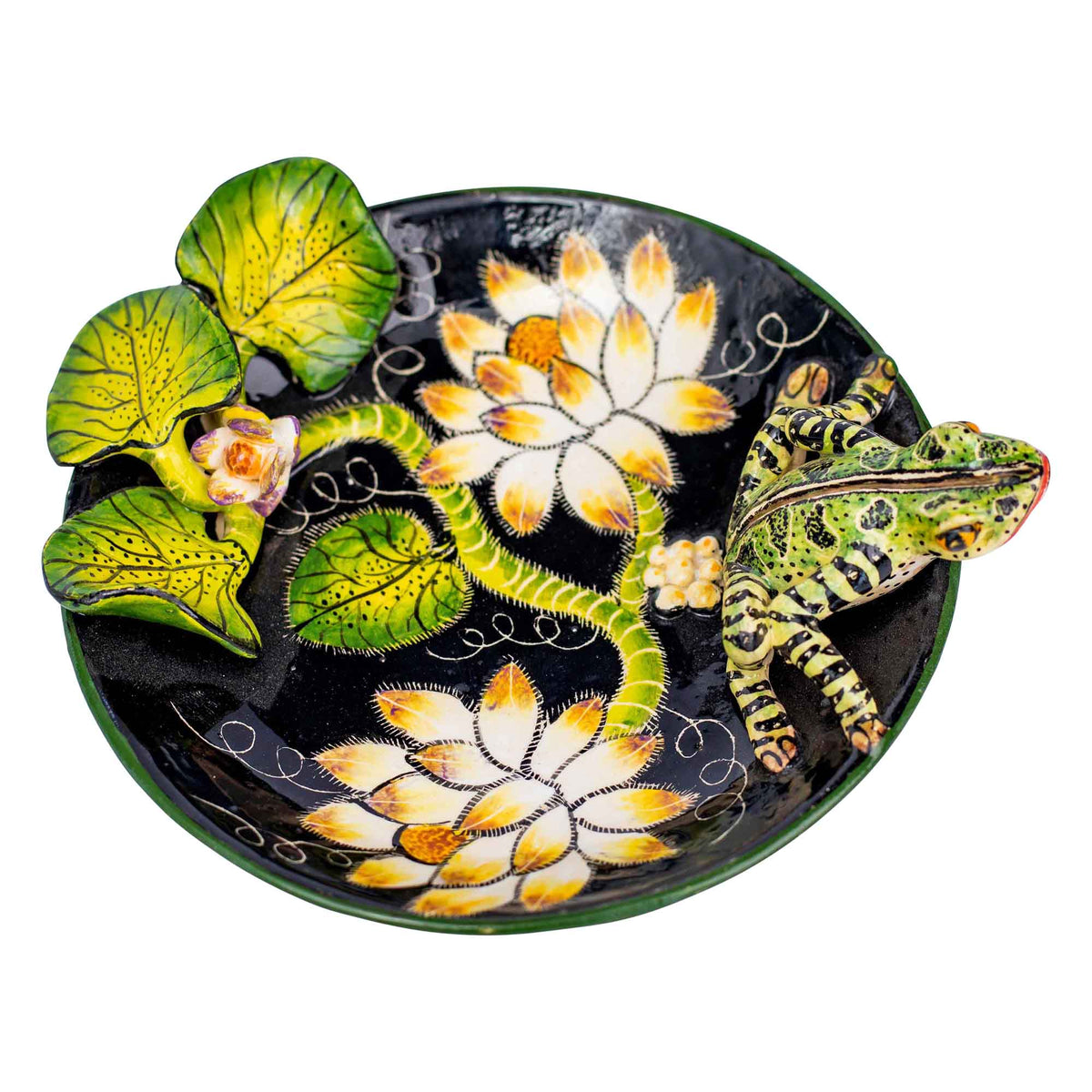 Frog & protea coin dish