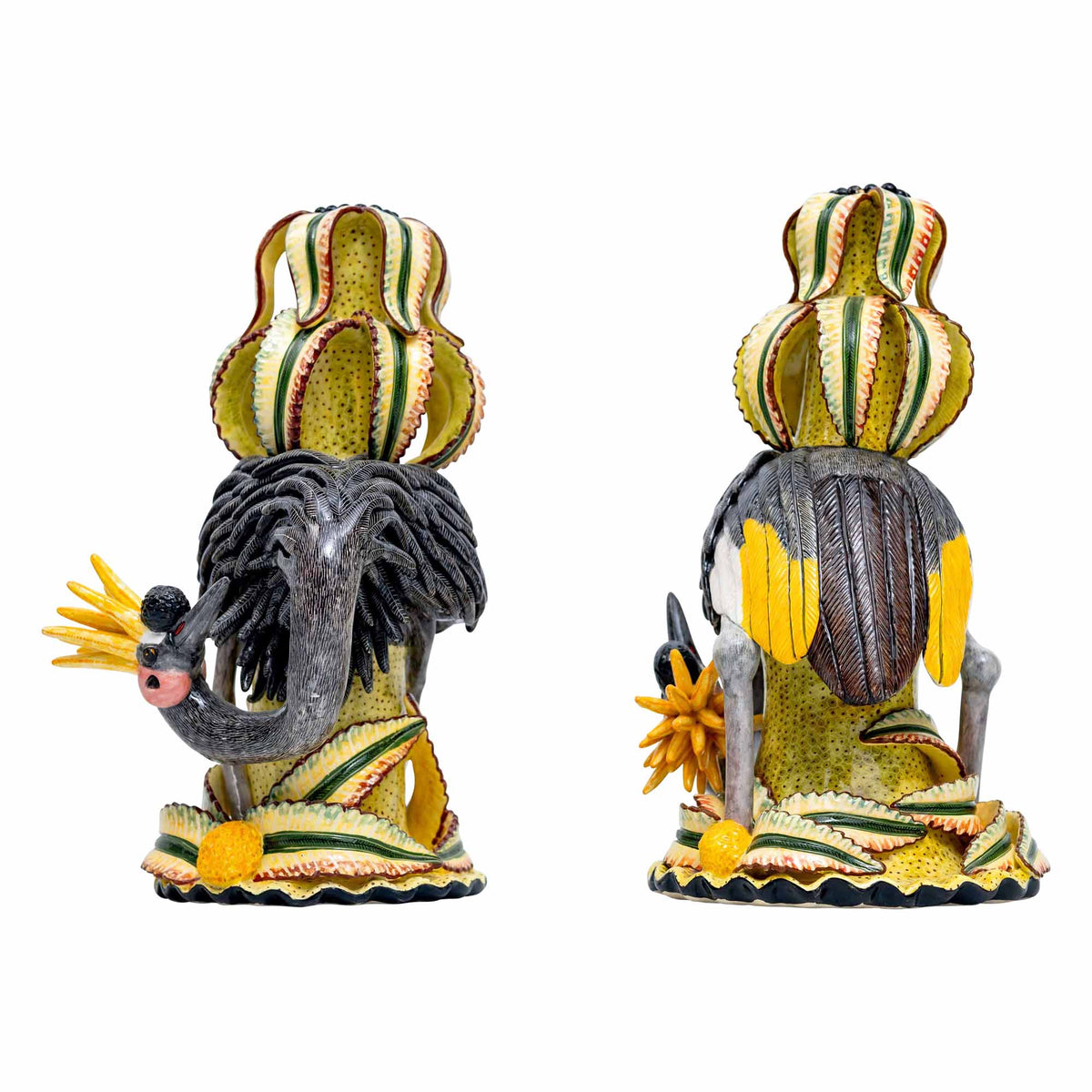 Pair Of Crane Bird Candlesticks