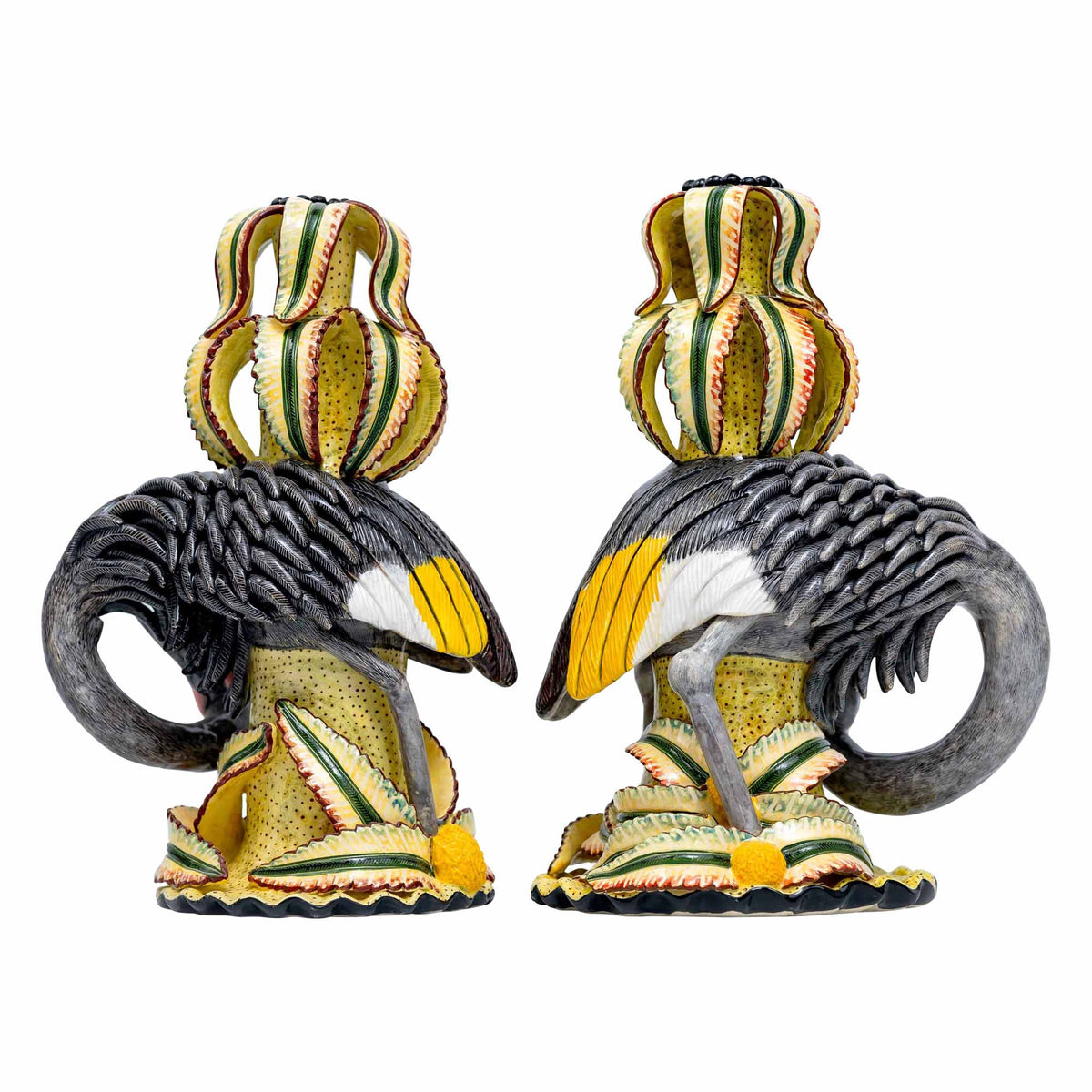 Pair Of Crane Bird Candlesticks