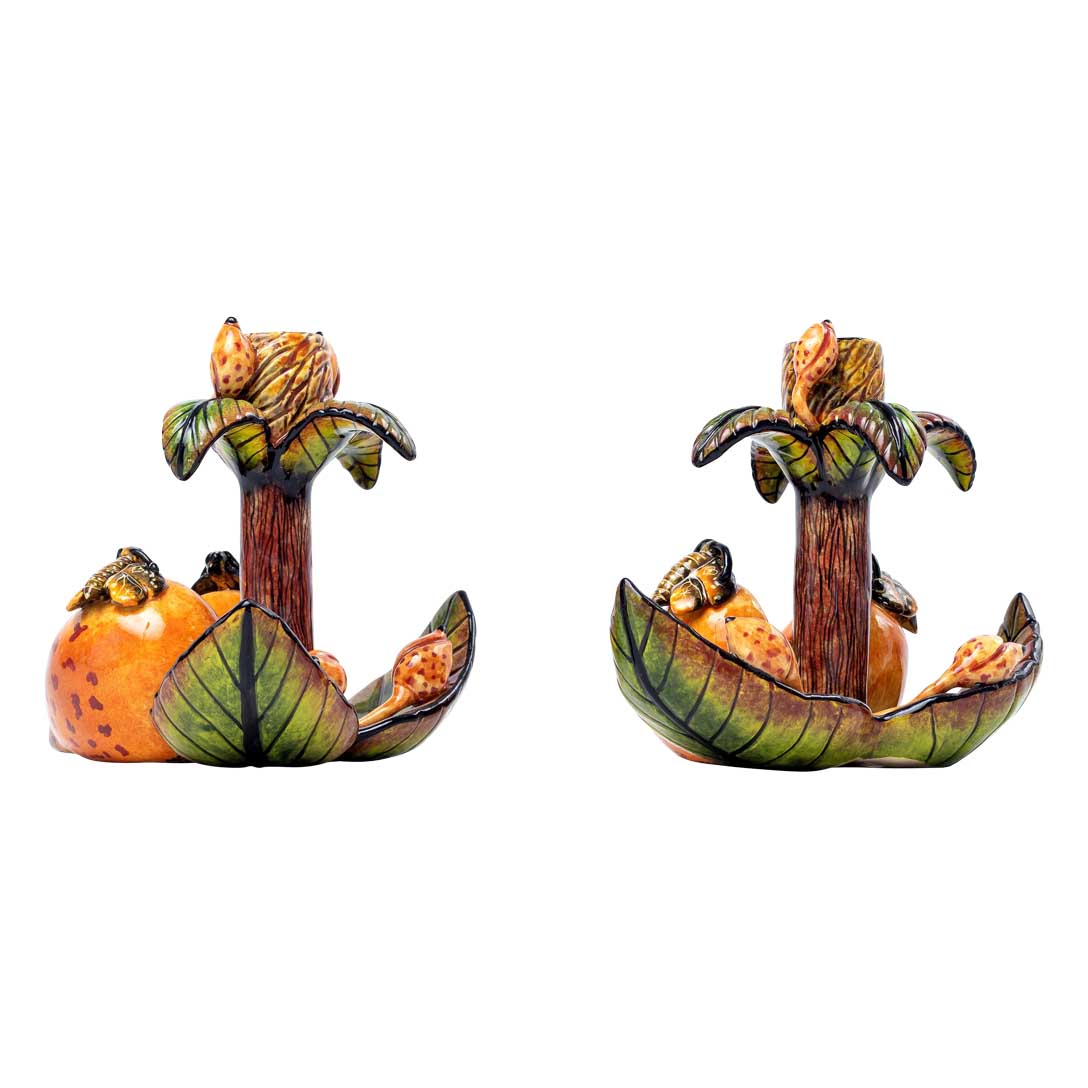 Pair butterflies candlesticks