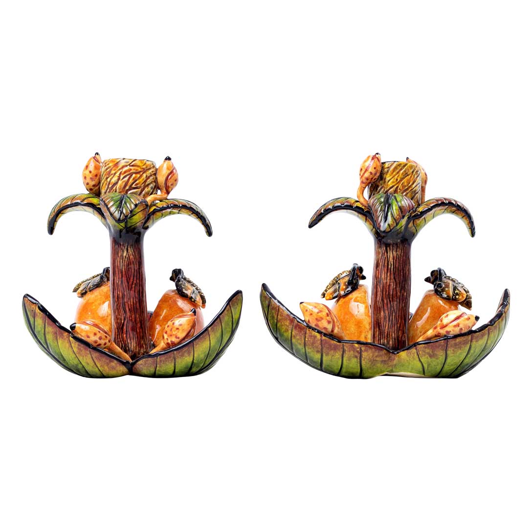 Pair butterflies candlesticks