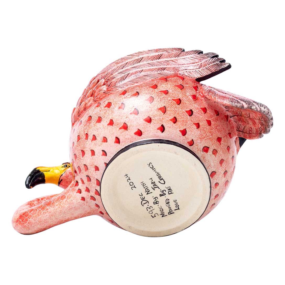 Flamingo, pink & black peanut bowl