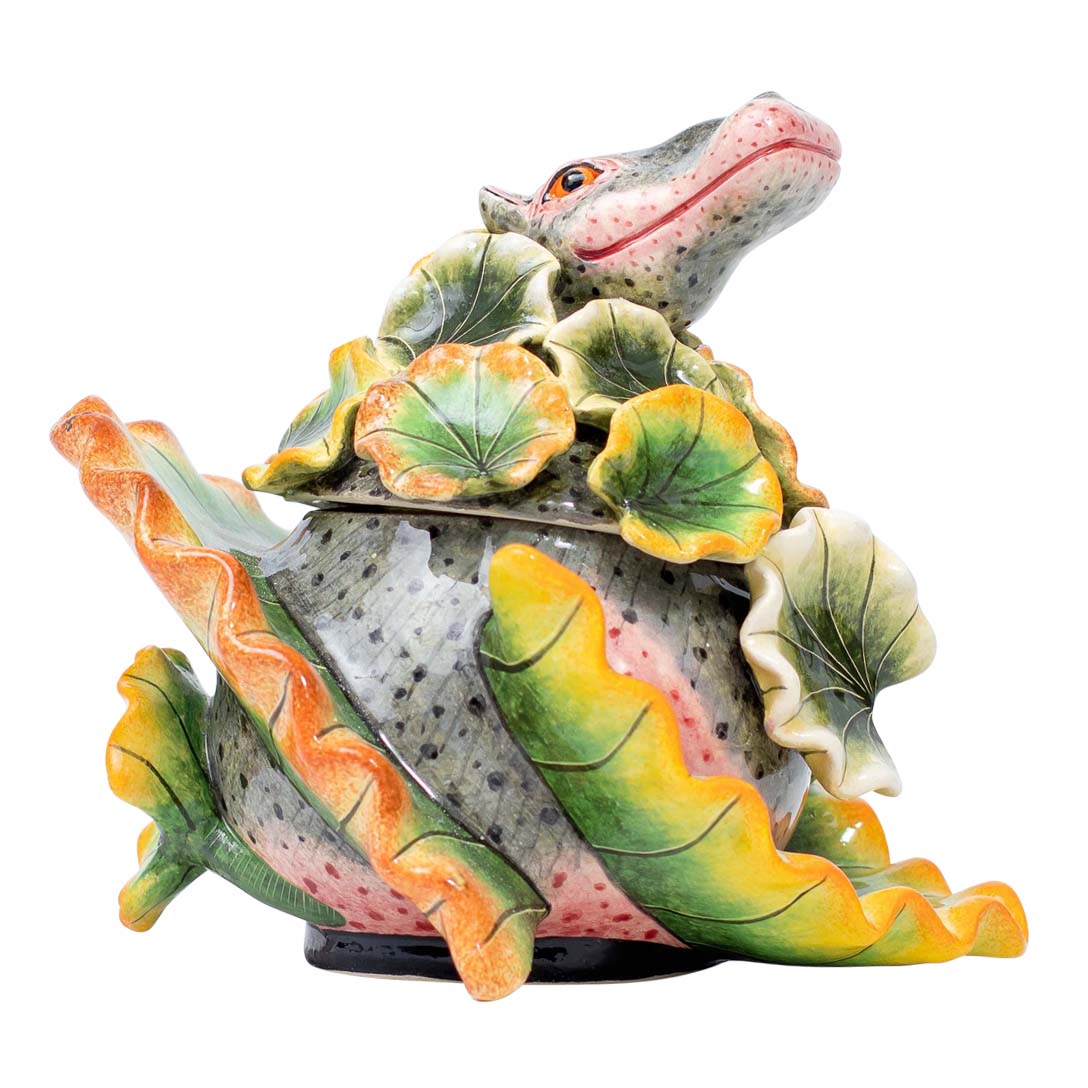 Hippo & waterlily jewelry box