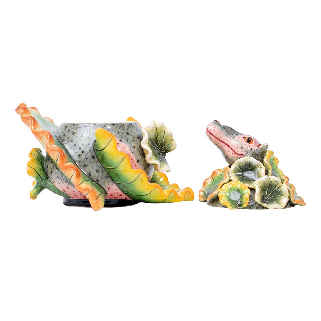 Hippo & waterlily jewelry box