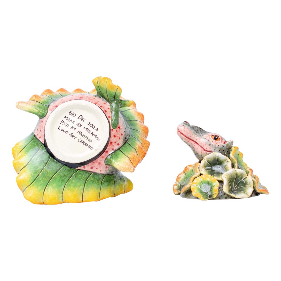 Hippo & waterlily jewelry box