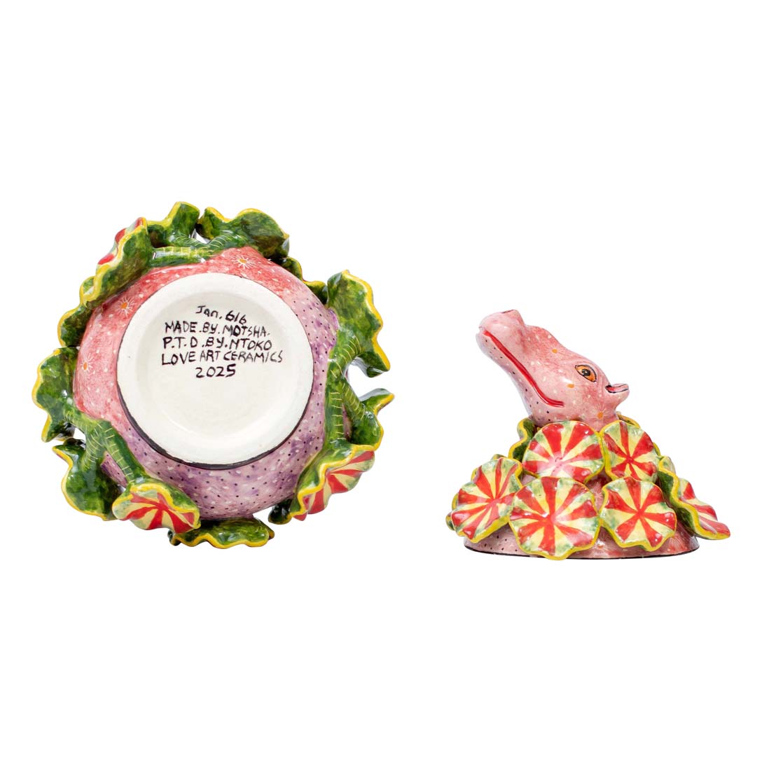 Hippo & waterlily jewelry box