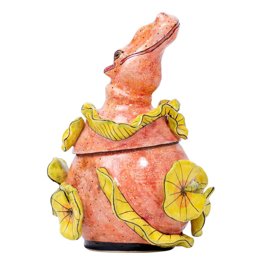 Hippo & waterlily jewelry box