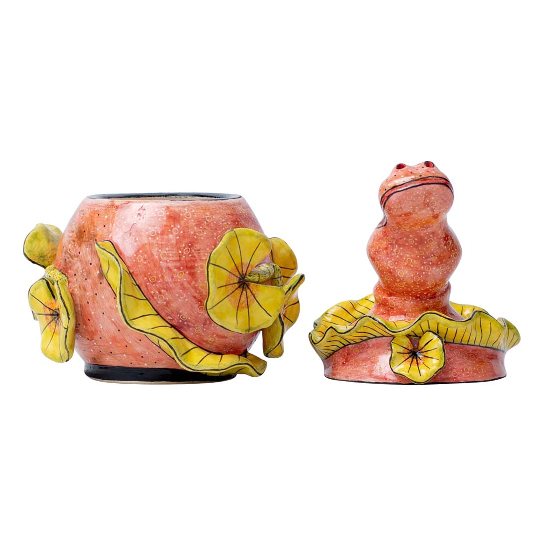 Hippo & waterlily jewelry box