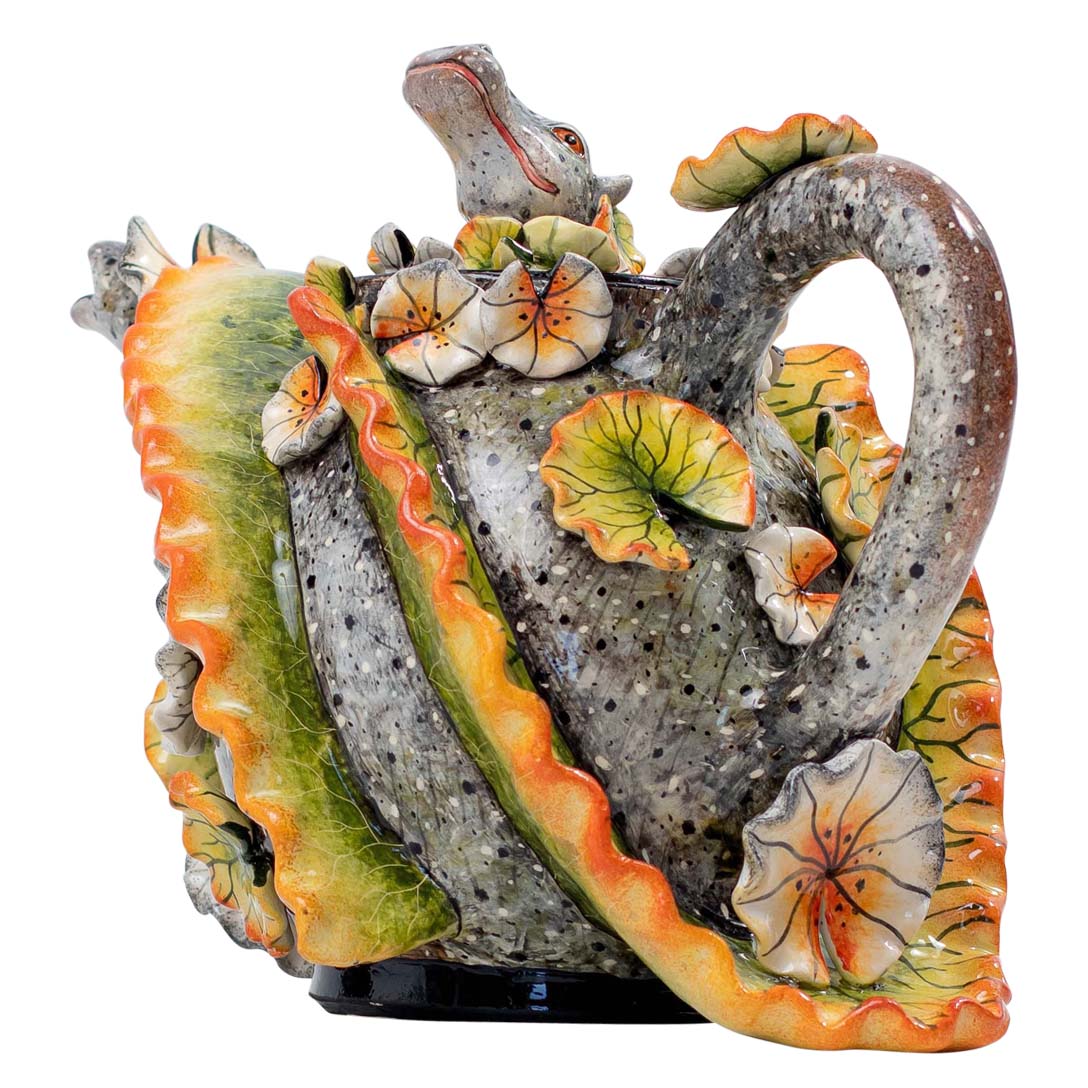 Hippo & water lily teapot