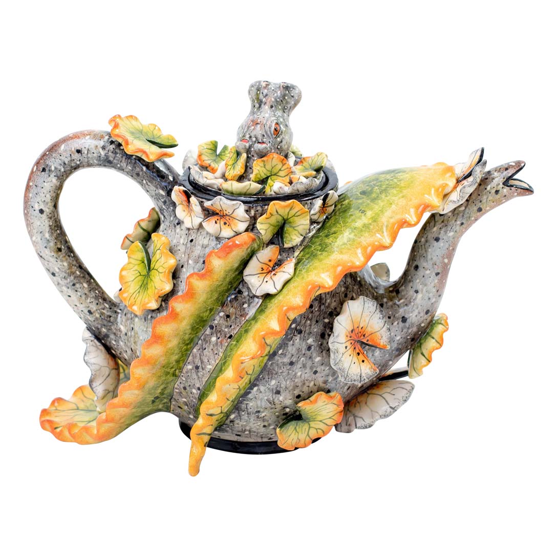 Hippo & water lily teapot