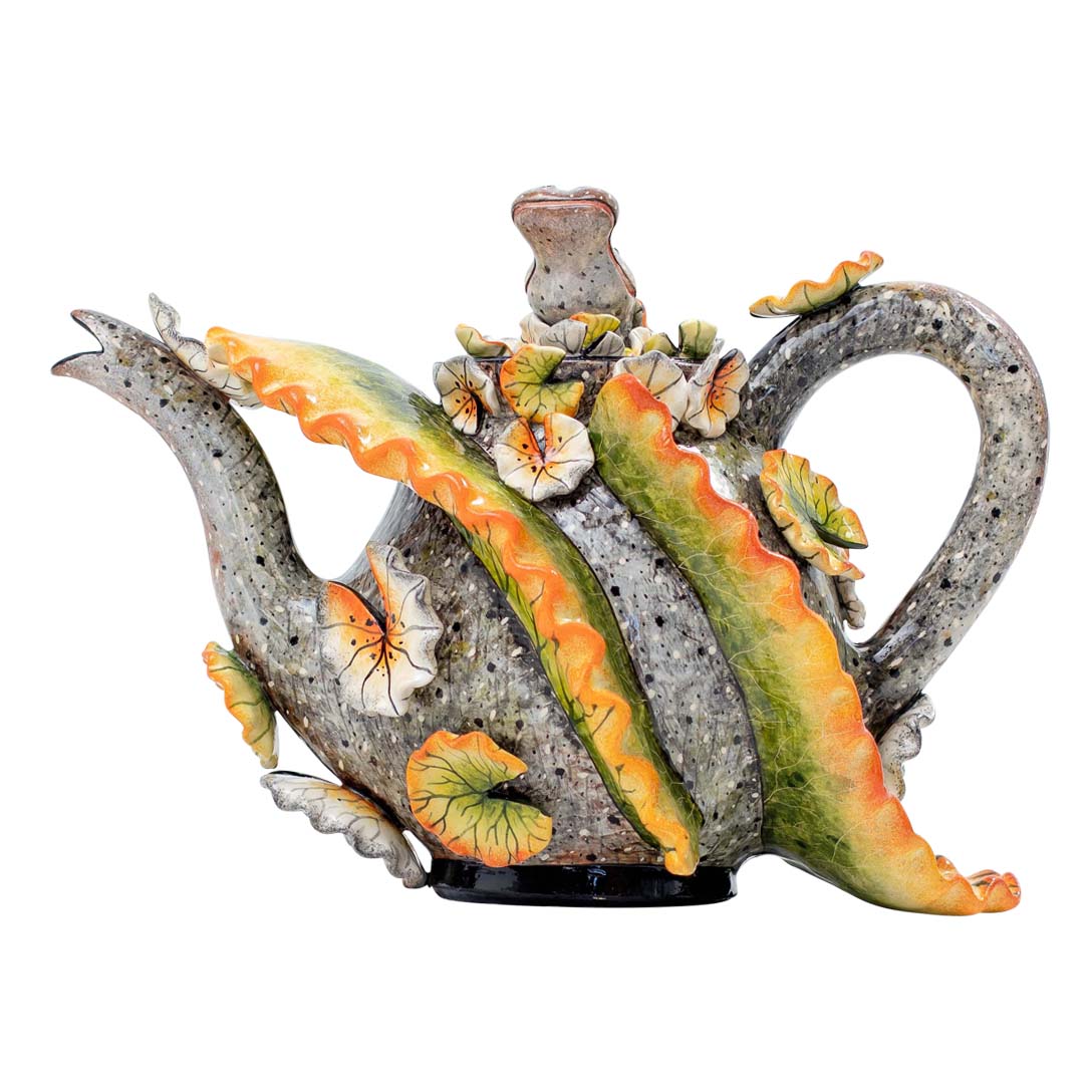 Hippo & water lily teapot