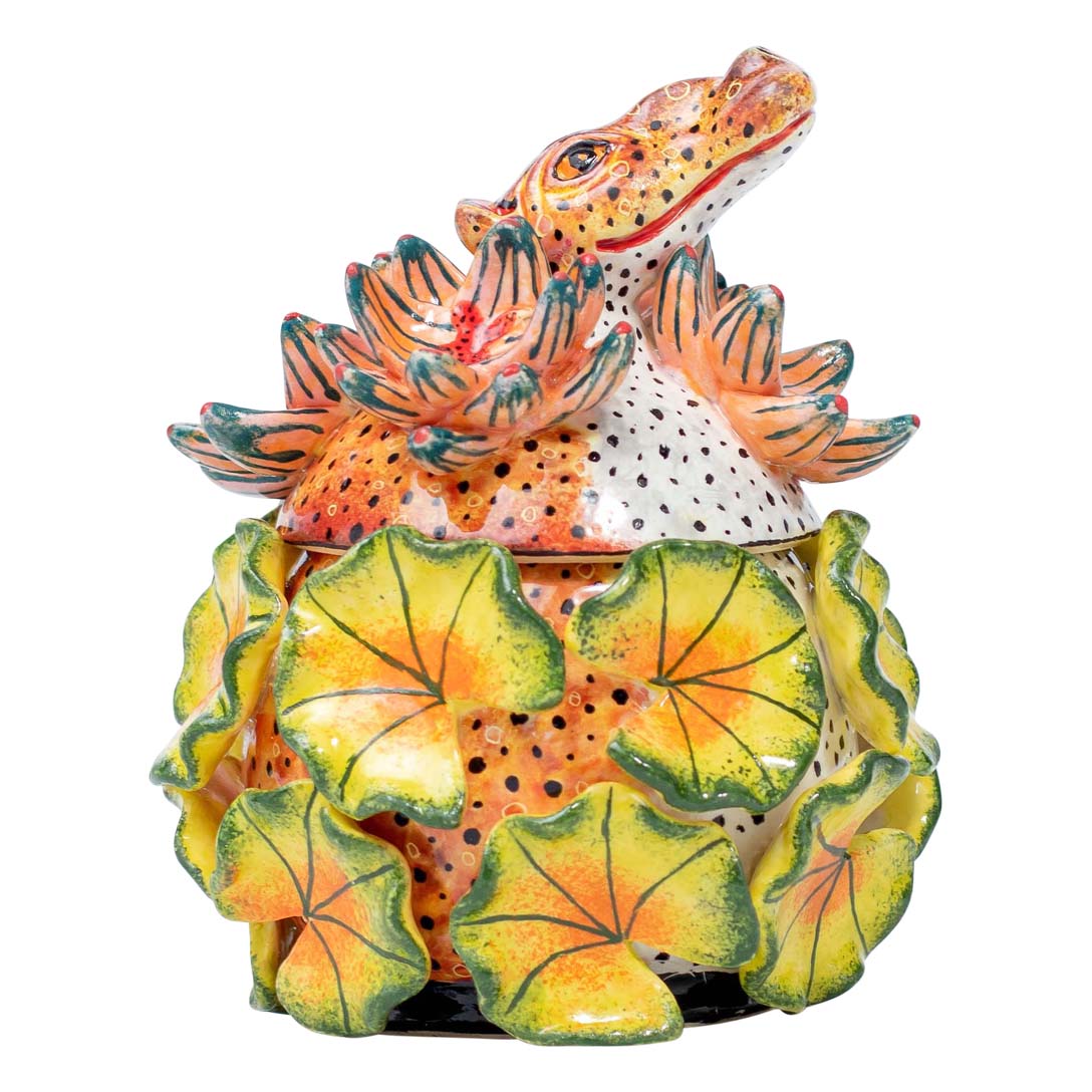 Hippo & waterlily jewelry box