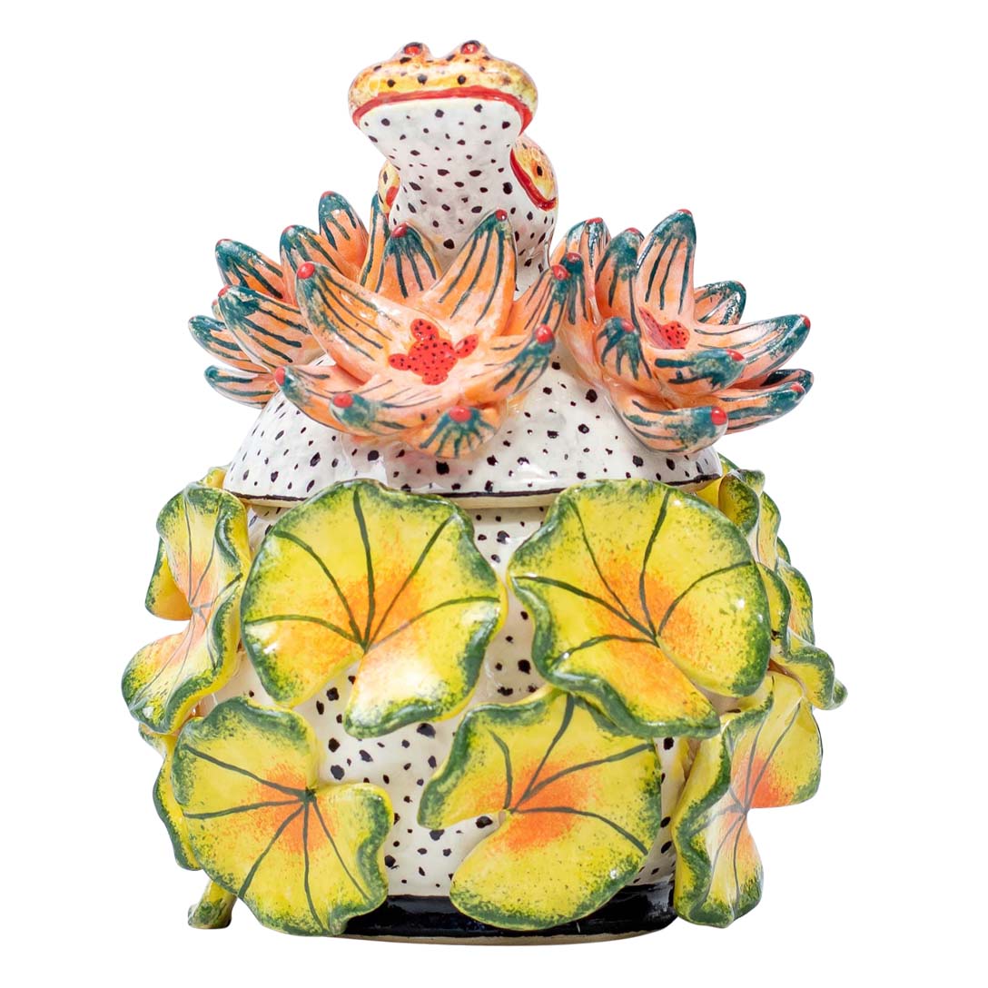 Hippo & waterlily jewelry box