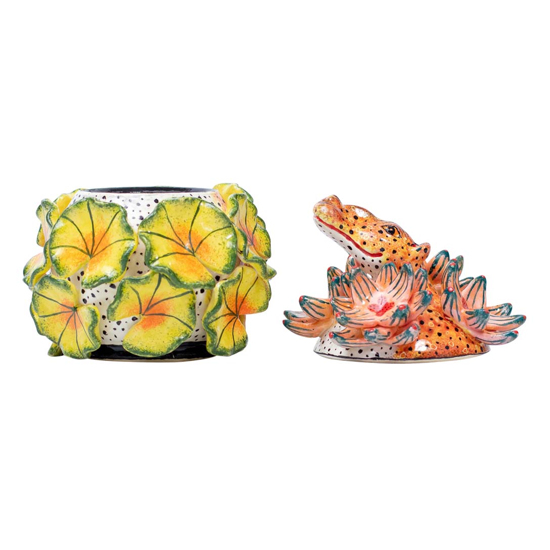 Hippo & waterlily jewelry box