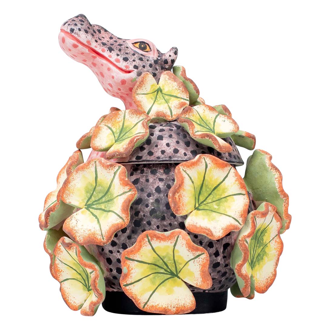 Hippo & waterlily jewelry box