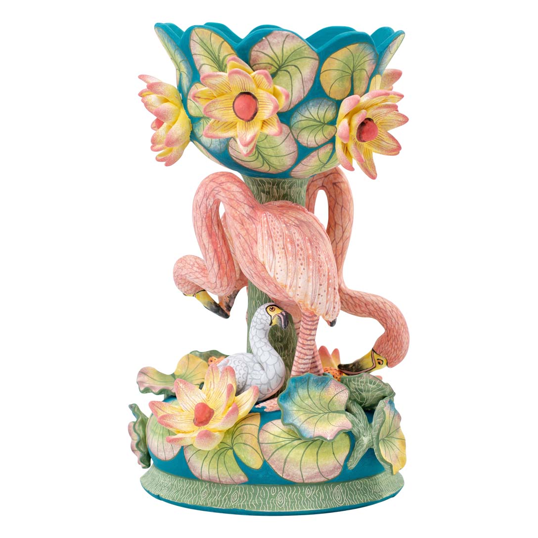 Flamingo & waterlily sweet dish bowl