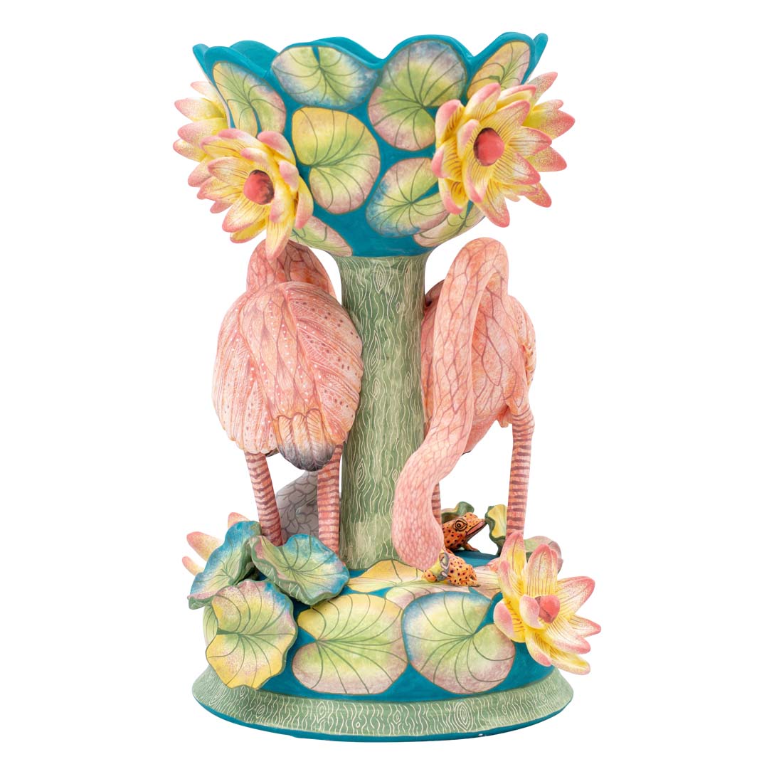 Flamingo & waterlily sweet dish bowl