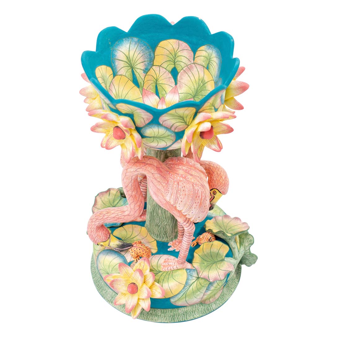 Flamingo & waterlily sweet dish bowl