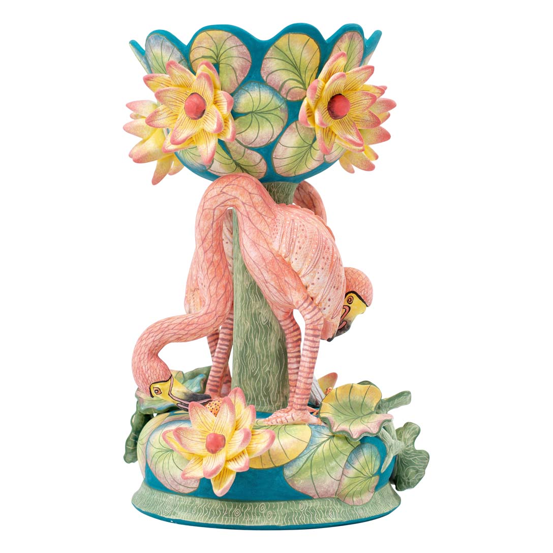 Flamingo & waterlily sweet dish bowl