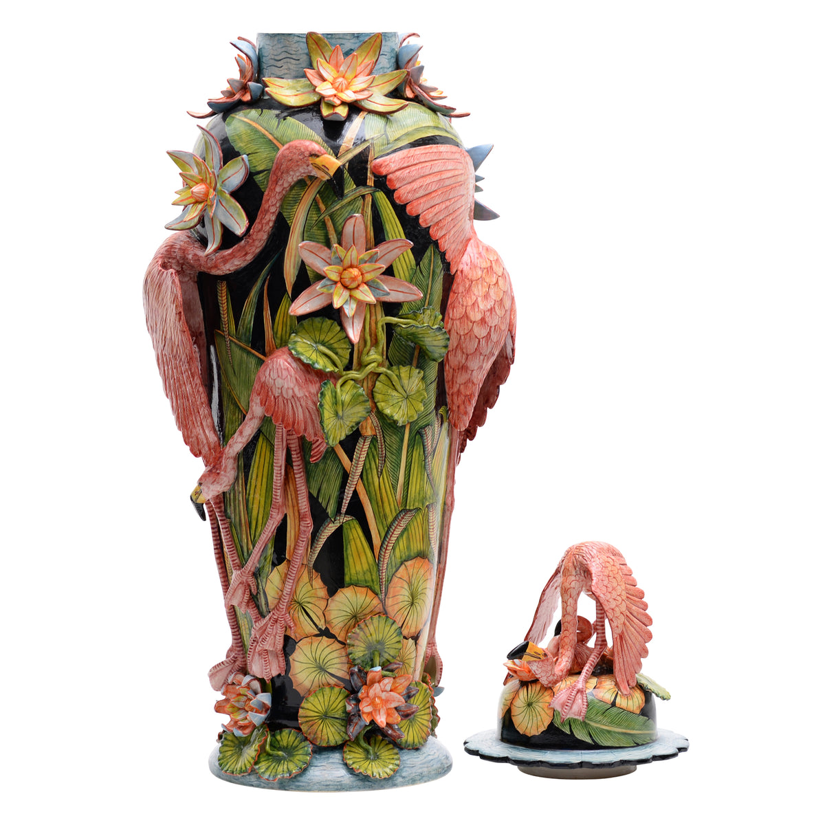 Flamingo urn