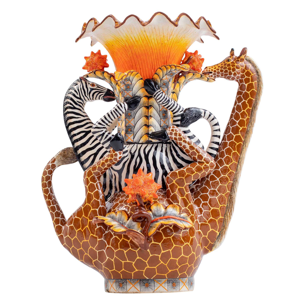 Giraffe & flower vase