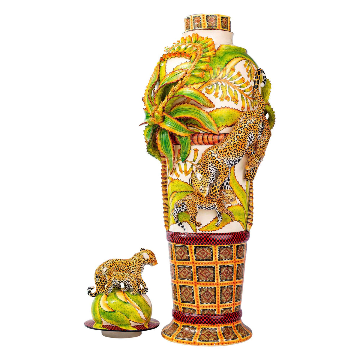 Leopard urn