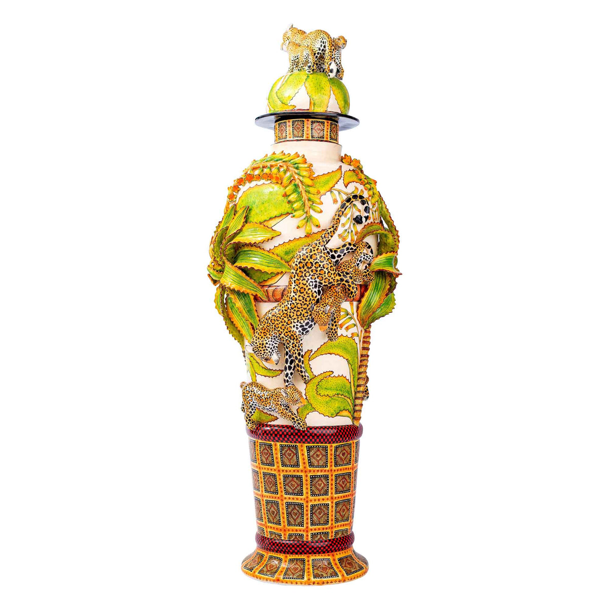 Leopard urn