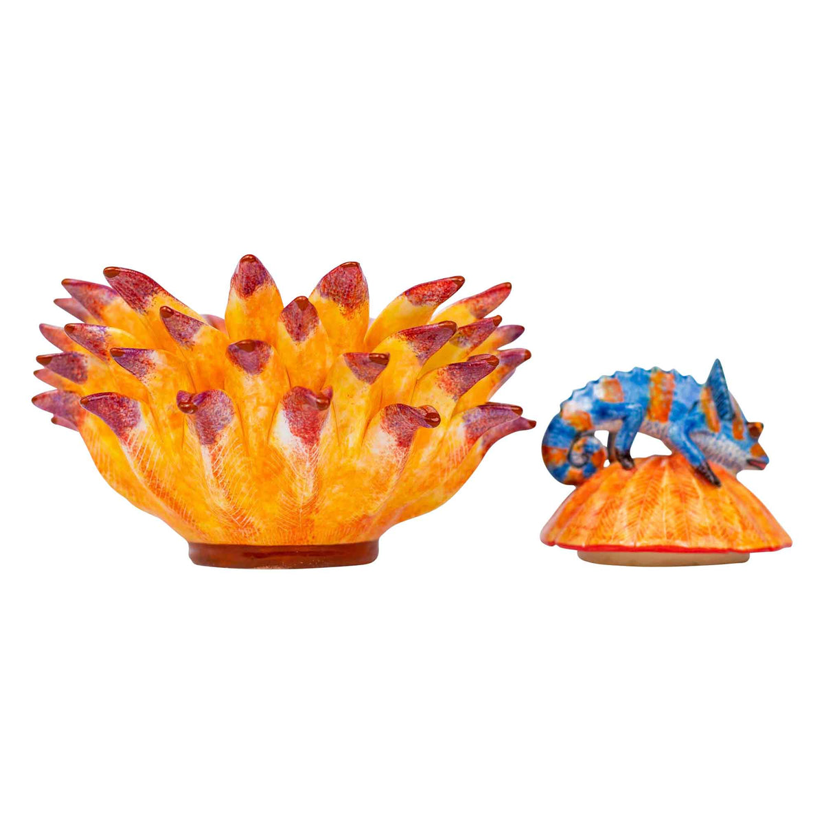 Protea & chameleon jewelry box
