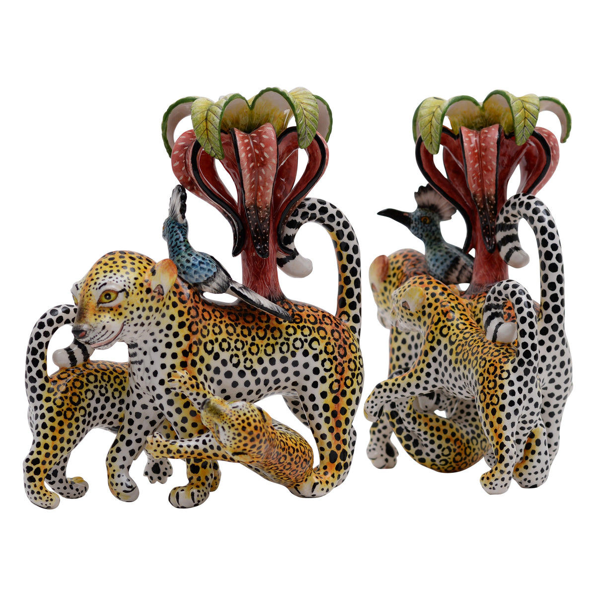 Pair of Leopard candlesticks