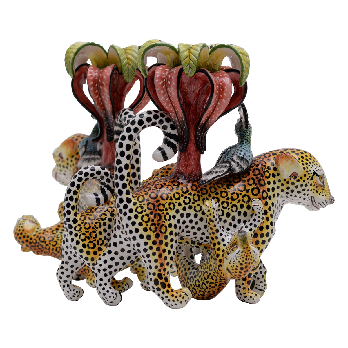 Pair of Leopard candlesticks