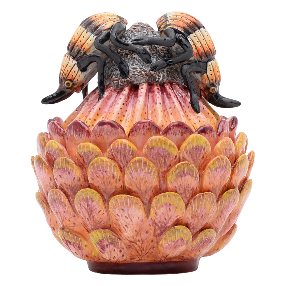 Protea & beetle jewelry box