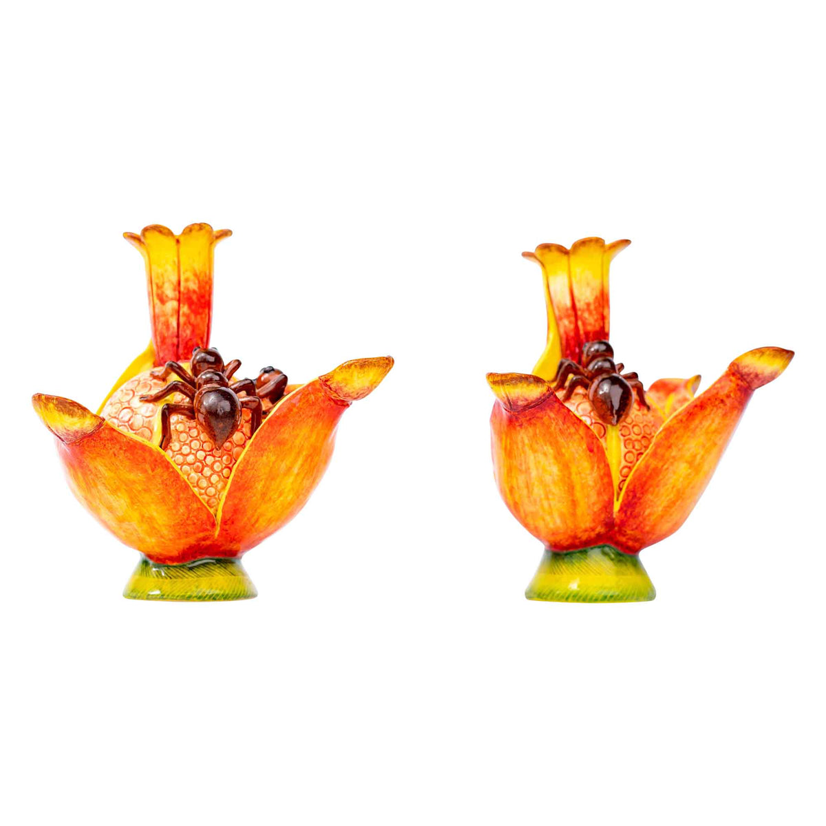 Pair of pomegranate candlesticks