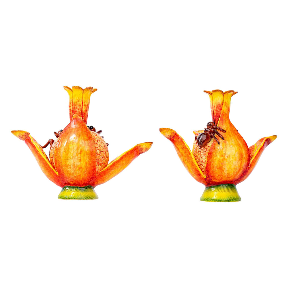 Pair of pomegranate candlesticks